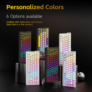 AJAZZ 68 Keys Wired Mechanical Gaming Keyboard RGB Side Glow Custom Hot Swappable