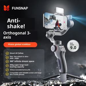 FUNSNAP Capture 5 Gimbal Stabilizer 3-Axis with LCD Screen Universal Joint C05 Gimbal Stabilizer Phone Magnetic Selfie Light