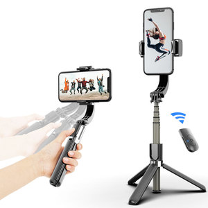 New L08 Mobile Phone Universal Folding Gimbal Stabilizer Bar Selfie Tripod Smartphone Wireless Handheld Rotating 3-in-1 Foldable